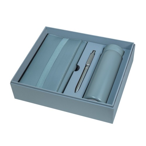 Set Ejecutivo Set Birkin Azul SET 016 A Azul (SET016A - acero inoxidable / plastico / curpiel / carton - articulo promocional)