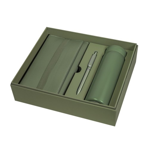 Set Ejecutivo Set Birkin Verde SET 016 V Verde (SET016V - acero inoxidable / plastico / curpiel / carton - articulo promocional)