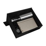 Set Ejecutivo Set Shine Negro SET 035 N Negro (SET035N - carton / papel / vidrio borosilicato / acero inoxidable / plastico / curpiel / metal - articulo promocional)