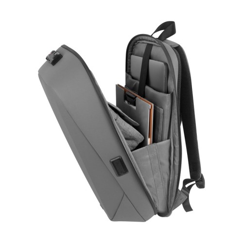 SIN-058-G_4 MOCHILA EJECUTIVA MOCHILA SHELLIX GRIS SIN 058 G GRIS (SIN058G – POLIESTER / EVA – ARTICULO PROMOCIONAL)