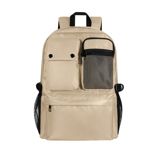 SIN-531-BE_1 Mochila Escolar Mochila Holde Beige SIN 531 BE Beige (SIN531BE – poliester – articulo promocional)