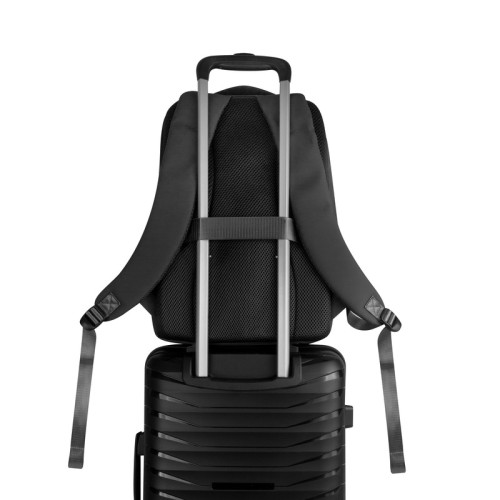 SIN-598-G_5 Mochila Ejecutiva Mochila Mizar Gris SIN 598 G Gris (SIN598G – curpiel / poliester – articulo promocional)