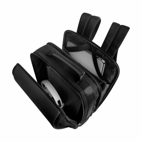 SIN-599-N_3 Mochila Ejecutiva Mochila Clef Negro SIN 599 N Negro (SIN599N – pu / poliester / eva – articulo promocional)