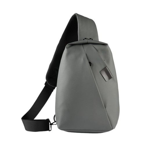 SIN-783-G_1 Cangurera Mochila de Viaje Zarek Gris SIN 783 G Gris (SIN783G – curpiel / poliester – articulo promocional)