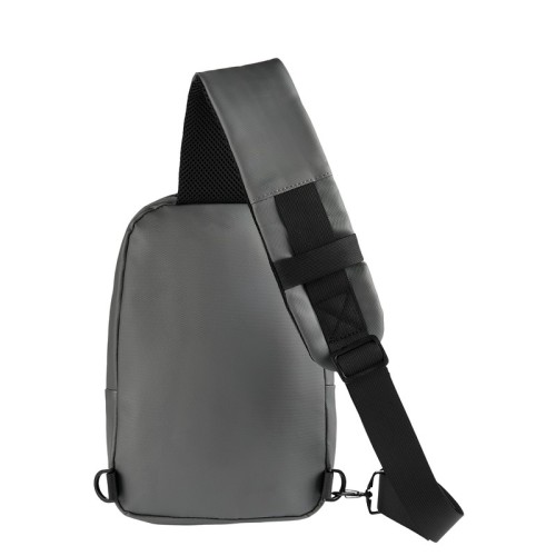 SIN-783-G_3 Cangurera Mochila de Viaje Zarek Gris SIN 783 G Gris (SIN783G – curpiel / poliester – articulo promocional)
