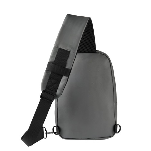 SIN-783-G_4 Cangurera Mochila de Viaje Zarek Gris SIN 783 G Gris (SIN783G – curpiel / poliester – articulo promocional)