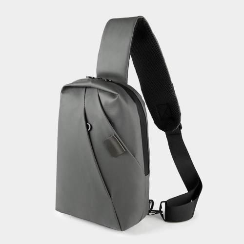 SIN-783 Cangurera Mochila de Viaje Zarek Gris SIN 783 G Gris (SIN783G – curpiel / poliester – articulo promocional)