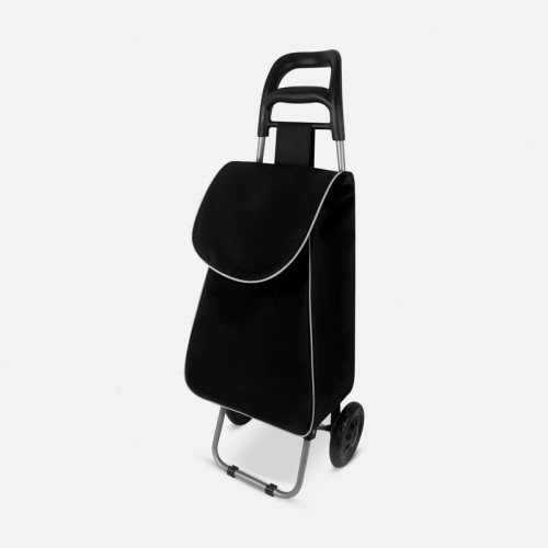 SIN-786 Bolsa Reutilizable Carro Supermercado Velea SIN 786 N Negro (SIN786N – poliester / metal – articulo promocional)