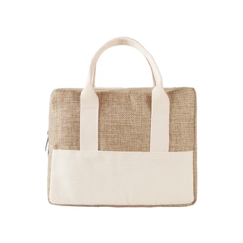 SIN-890-BE_1 Hielera Lonchera Leinen Beige SIN 890 BE Beige (SIN890BE – poliester / poli-algodon/ aluminio – articulo promocional)