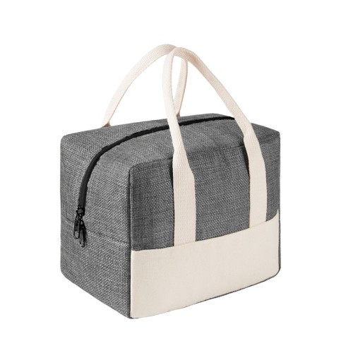 HIELERA LONCHERA LEINEN GRIS SIN 890 G GRIS (SIN890G - POLIESTER / POLI-ALGODON/ ALUMINIO - ARTICULO PROMOCIONAL)