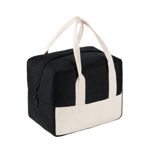 HIELERA LONCHERA LEINEN NEGRO SIN 890 N NEGRO (SIN890N - POLIESTER / POLI-ALGODON/ ALUMINIO - ARTICULO PROMOCIONAL)