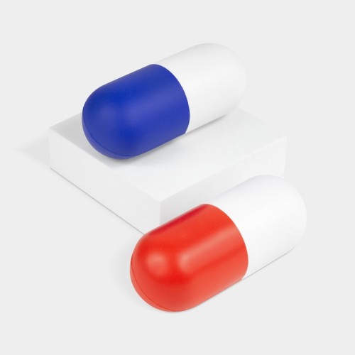 SOC-065-1 Figura Antiestres Anti-stress en Forma de Capsula Rojo SOC 065 R Rojo (SOC065R – pu – articulo promocional)
