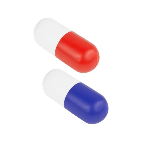 SOC-065_1-1 Figura Antiestres Anti-stress en Forma de Capsula Rojo SOC 065 R Rojo (SOC065R – pu – articulo promocional)