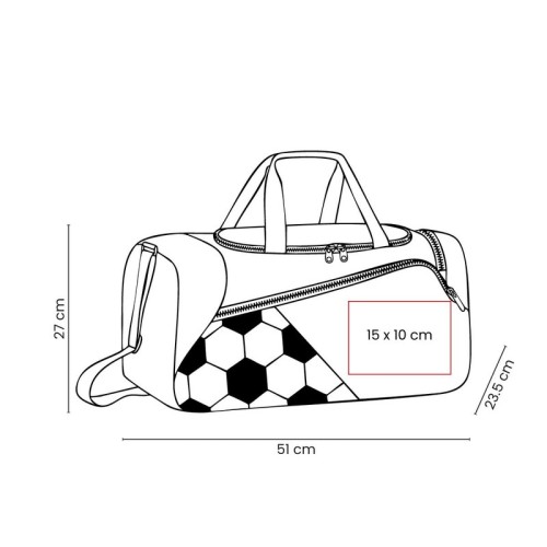 SOC-094-VECTOR Maleta Maleta Deportiva Soccer SOC 094 BN Blanco con Negro (SOC094BN – poliester – articulo promocional)
