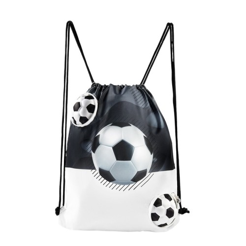BOLSA MOCHILA BOLSA-MOCHILA MAGICA SOCCER BLA Y NEG SOC 413 BN BLANCO CON NEGRO (SOC413BN - POLIESTER / EVA - ARTICULO PROMOCIONAL)