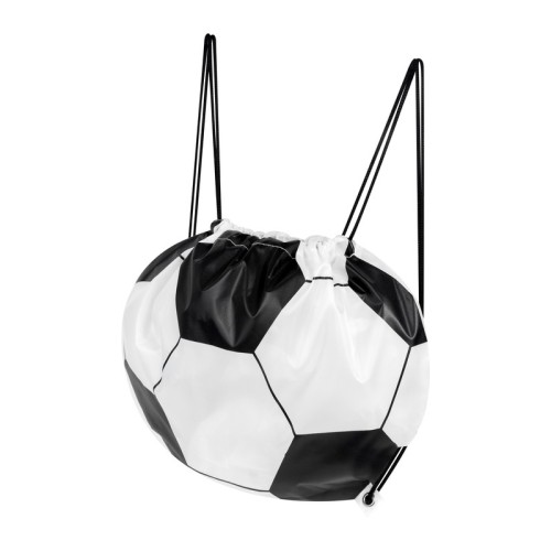 BOLSA MOCHILA BOLSA-MOCHILA SOCCER SOC 414 BN BLANCO CON NEGRO (SOC414BN - POLIESTER - ARTICULO PROMOCIONAL)