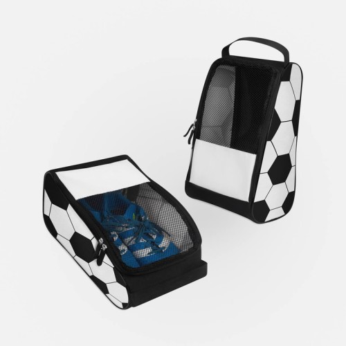 SOC-432 Accesorios para Viaje Zapatera Soccer SOC 432 BN Blanco con Negro (SOC432BN – poliester – articulo promocional)