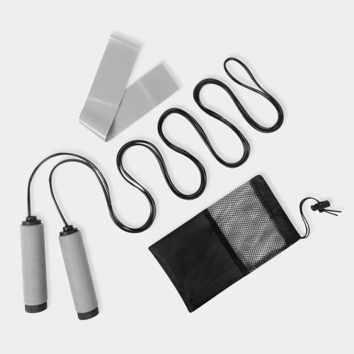 SPO-022 Articulo Deportivo Set Fitness Fortia SPO 022 G Gris (SPO022G – poliester / tpe / eva – articulo promocional)