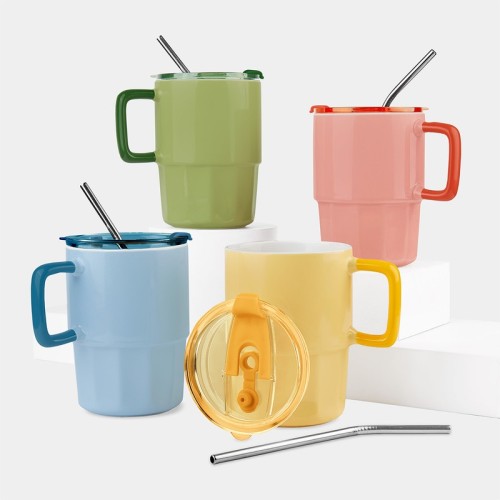TAZ-067-1 Tazas Taza Coraline Naranja TAZ 067 O Naranja (TAZ067O – ceramica / plastico / acero inoxidable – articulo promocional)