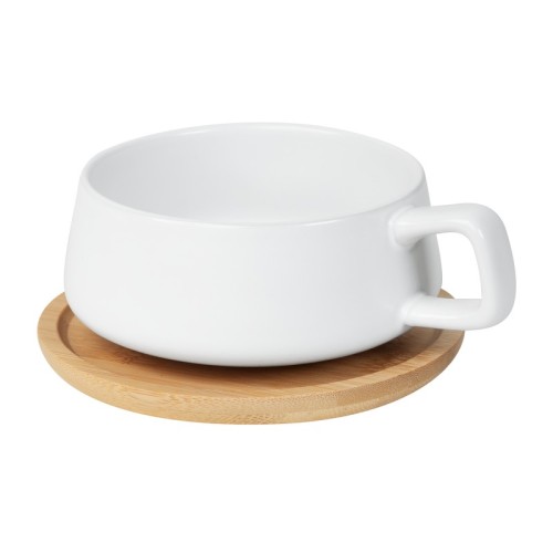Tazas Taza Wuhan Blanco TAZ 070 B Blanco (TAZ070B - ceramica / bambu - articulo promocional)