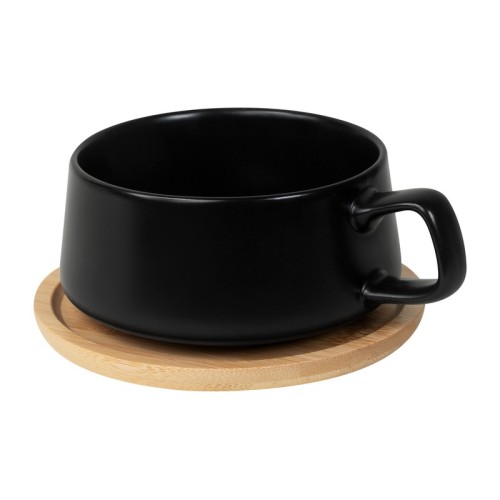 Tazas Taza Wuhan Negro TAZ 070 N Negro (TAZ070N - ceramica / bambu - articulo promocional)