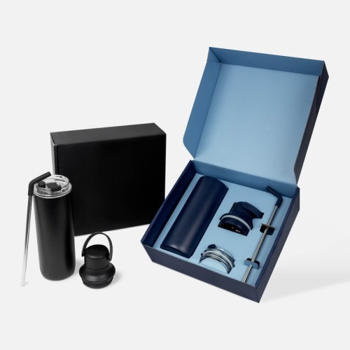 TMPS-258-1 Termo Metalico Set de Termo Dacio Negro TMPS 258 N Negro (TMPS258N – acero inoxidable / plastico / carton – articulo promocional)