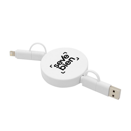 Cable Retractil de Carga Faster (EC774 BLANCO) - Articulo Promocional